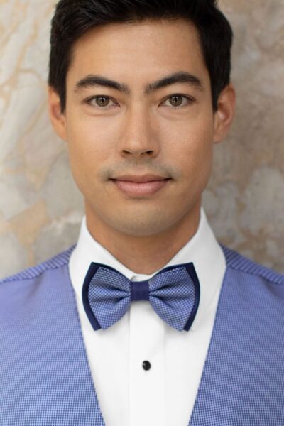 BLACK SATIN TEAR DROP BOW TIE
