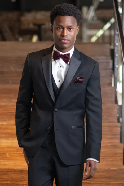 Couture 1910 Black Stretch Slim Fit Tuxedo Coat